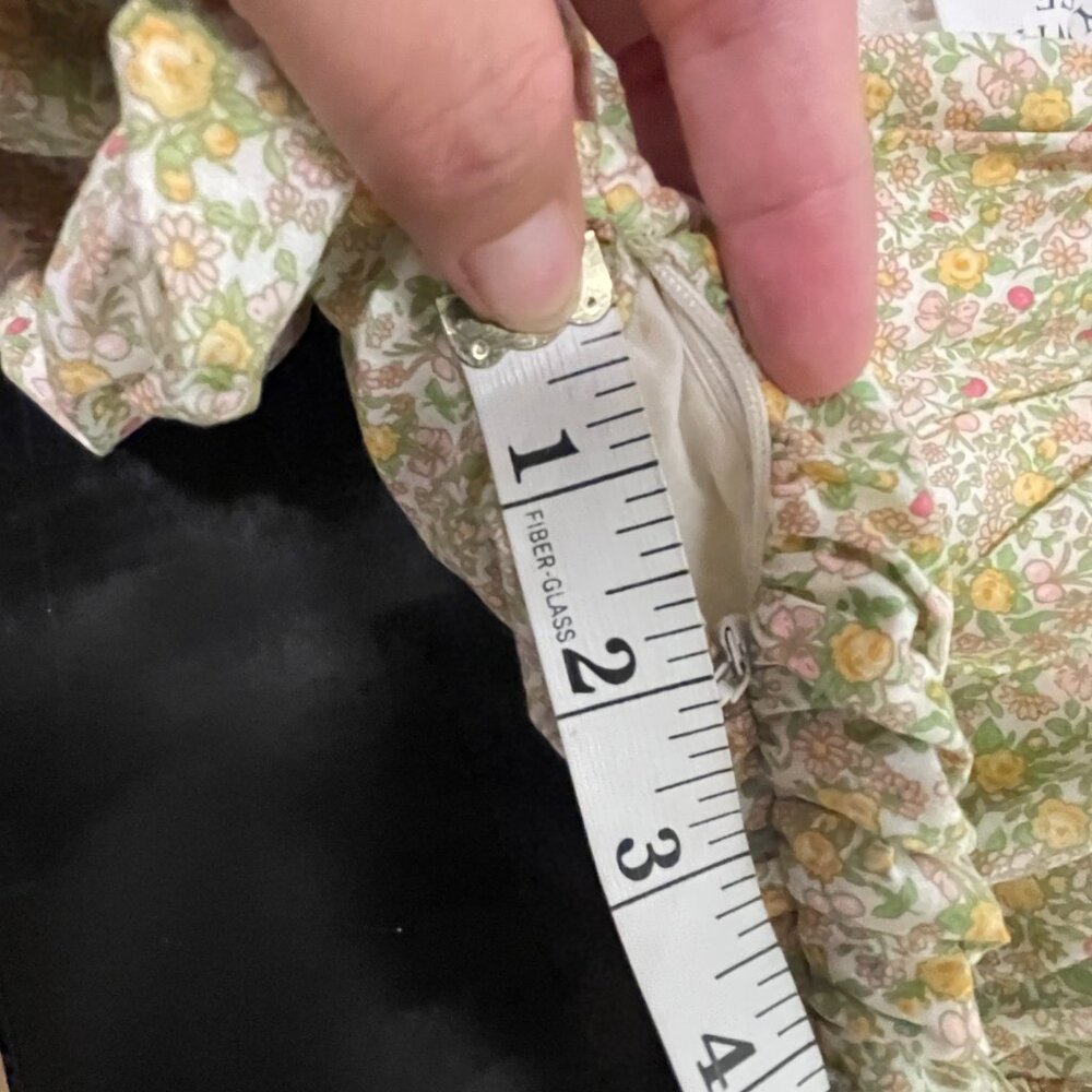 Tuckernuck Hyacinth House‎ Yellow Green Floral Cottagecore Midi Dress XXS - flaw - Picture 12 of 13
